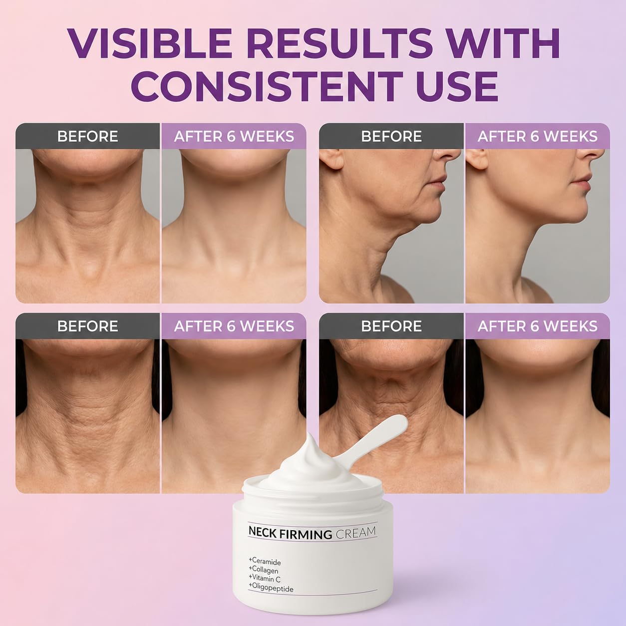 YTDB Neck Cream, Neck Creams for Tightening and Firming, Lightweight Moisturizing Cream for Neck and Décolleté, Helps Improve the Appearance of Fine Lines, Wrinkles & Crepey Skin, 1.7 Fl Oz