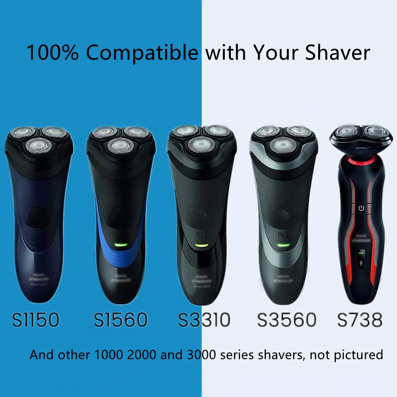 BECHY SH30 Replacement Heads for Series 3000, 2000, 1000 Shavers and S738, Compatible with Philips Norelco Shaver ComfortCut Blades Shaving Heads Like S1560 S3310