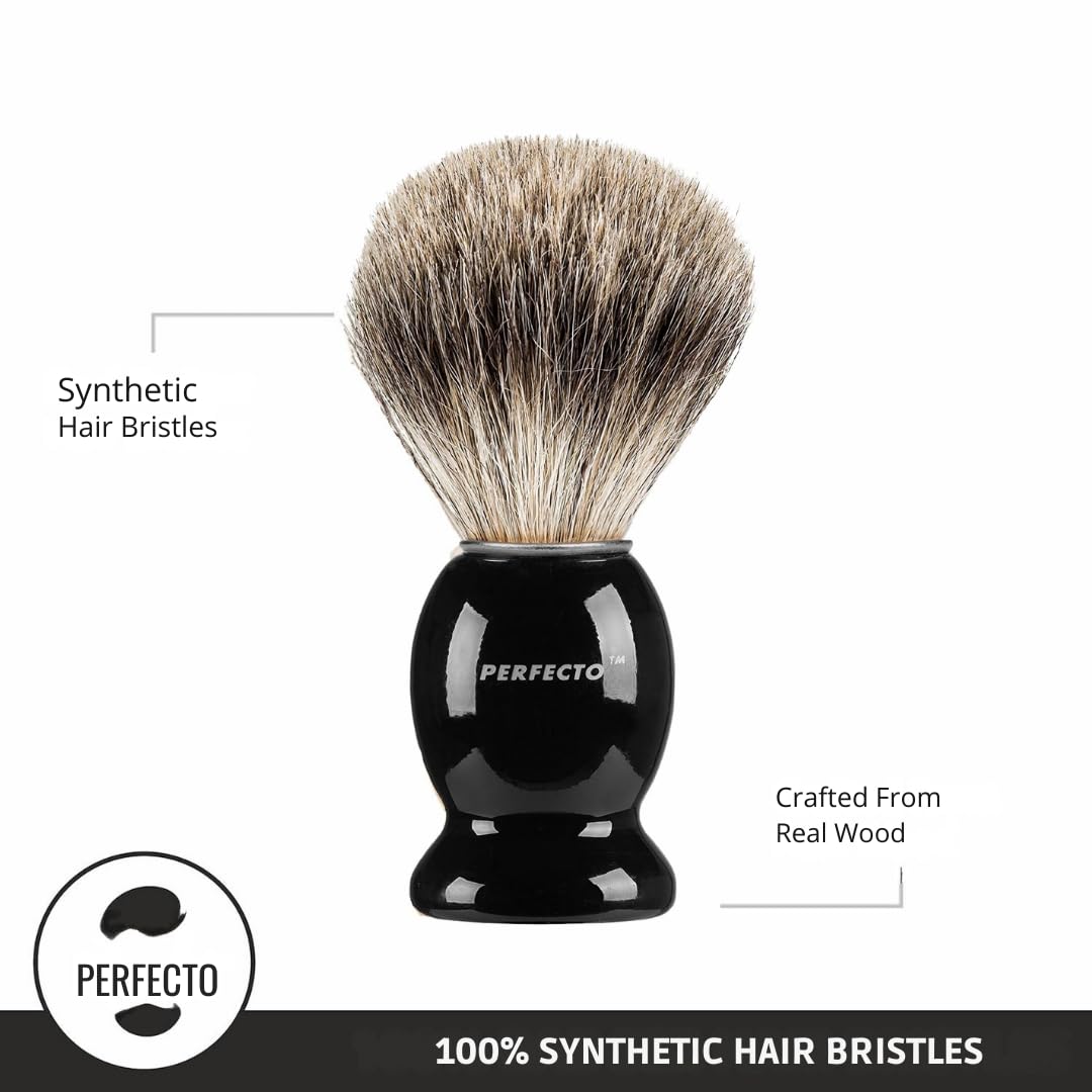 Shaving Brush for Men - Perfecto Synthetic Bristles for Ultimate Wet Shave | Barbershop Quality Accessory