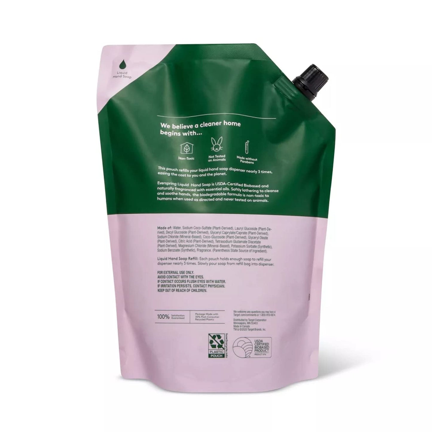 EVERSPRING Liquid Hand Soap Refill 34 fl oz (Lavender & Bergamot, Pack of 1)