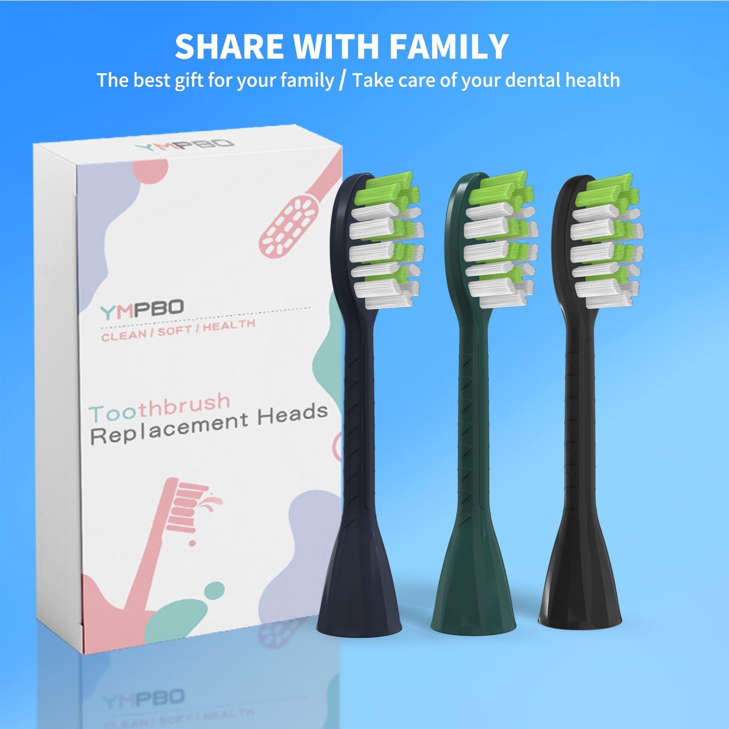 10 Pack Toothbrush Replacement Heads for Philips One Sonicare, Black