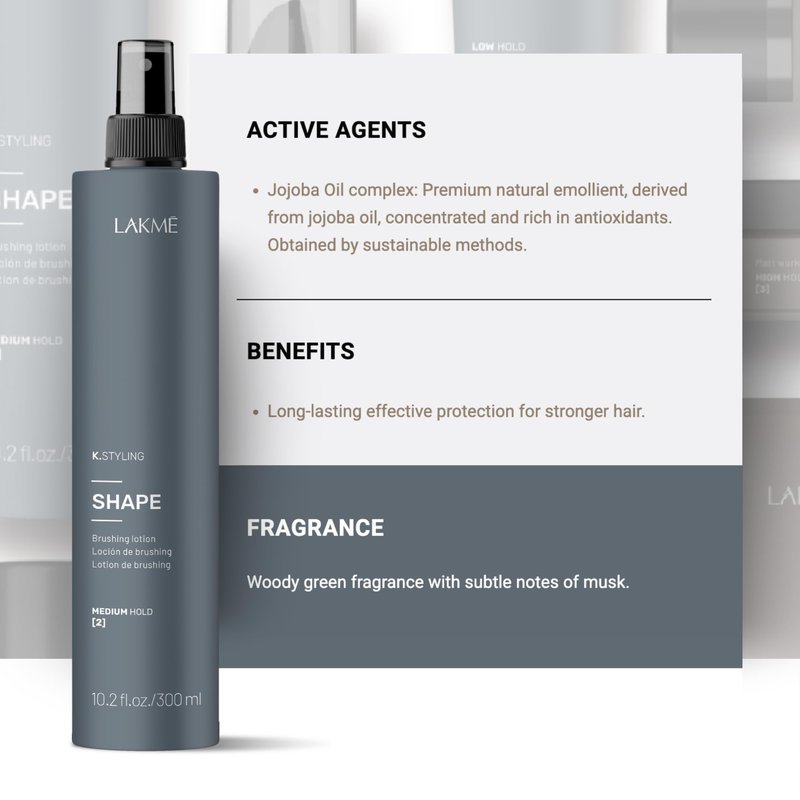 Lakmé K.Styling Shape Brushing Lotion, Volumizing Spray, Heat Protectant Spray for Hair, 10.2 Fl Oz