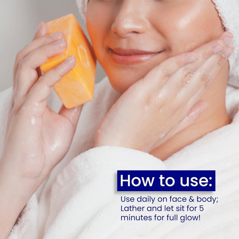 Relumins Triple Glow Bar Soap - Deep-Cleansing Plant-Based Skincare | Exfoliating & Skin-Smoothing - 135g x 3 Bars