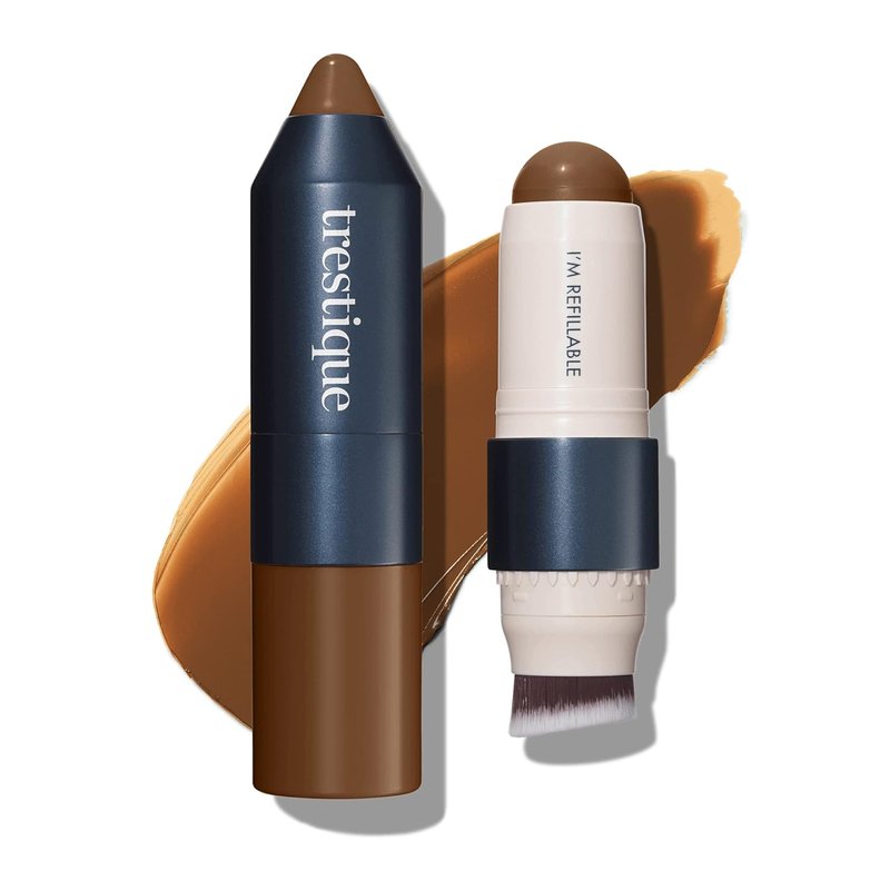 Trestique Bronzer Stick - Refillable Contour Makeup with Blending Brush | Sustainable Cream Bronzer