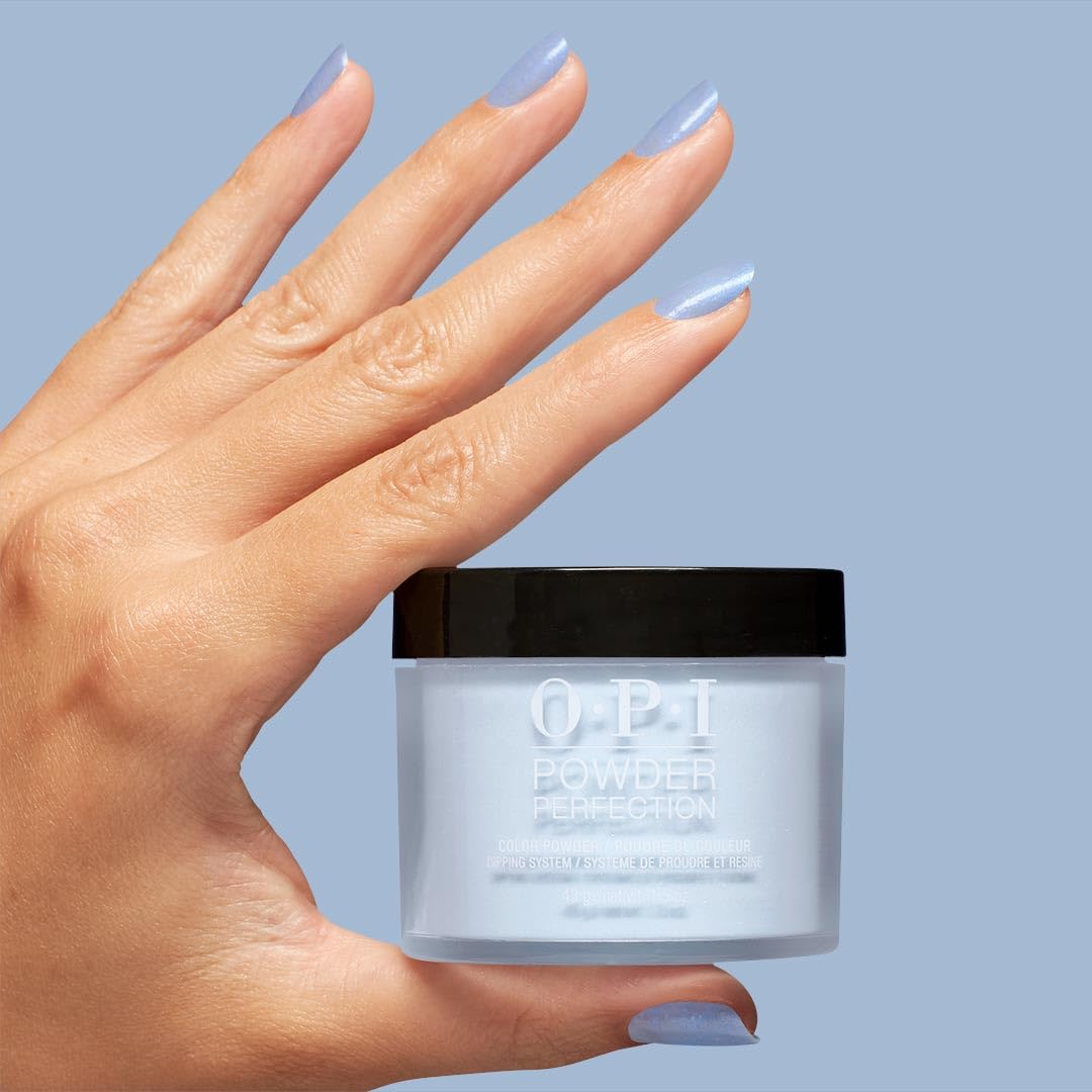 OPI Powder Perfection Happy Play-ce | Sheer Pastel Blue Shimmer Nail Dipping Powder | OPI'm Dreaming Collection