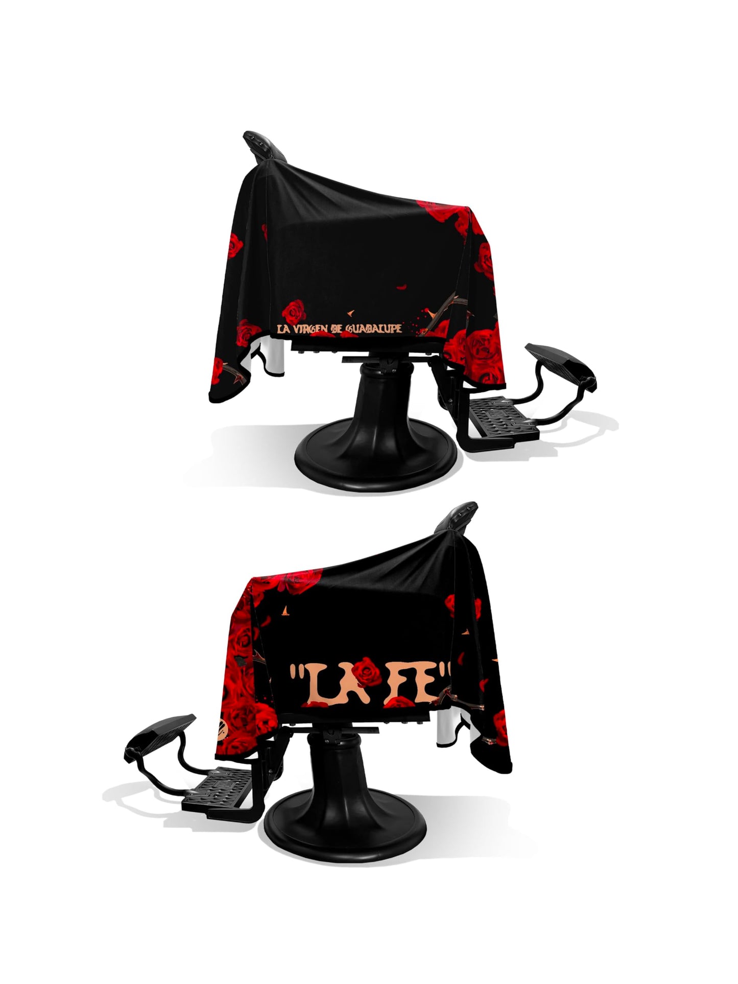 Illuzien Noche La Fe PRO Barber Cape, Hair Cut Cape, Water-Resistant Barber Accessories, Professional (Snap)