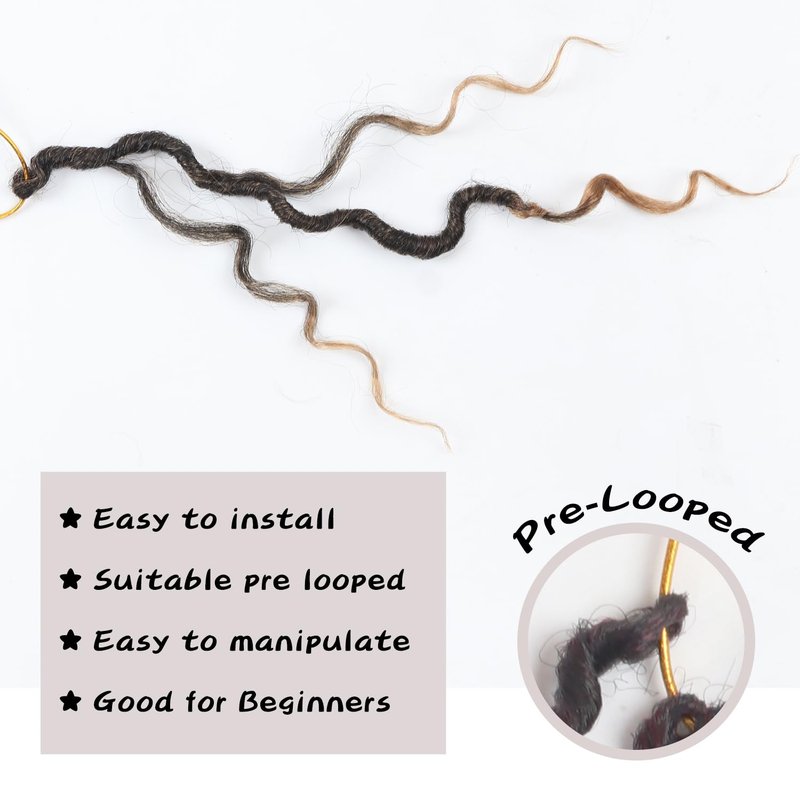 Vemet Goddess Locs Crochet Hair,10 Inch 9 Packs Synthetic Faux Locs Crochet Hair for Black Women,River Locs Hair Extensions Boho Style Pre looped Faux Locs with Curly Ends