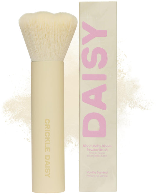 CRICKLE DAISY Bloom Baby Powder Brushes - Ultra-Soft Vegan Fibers, Foundation Blending Brush, Highlight Your Skin's Natural Beauty - Perfect for Makeup Powder Application, Blush, Vanilla Scented