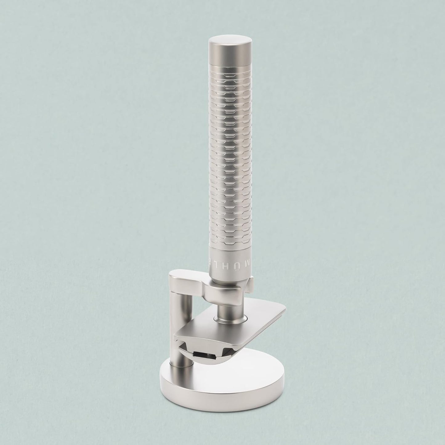 MÜHLE Classic Safety Razor Holder - Matt Chrome Shaving Stand | Fits ROCCA & COMPANION Razors