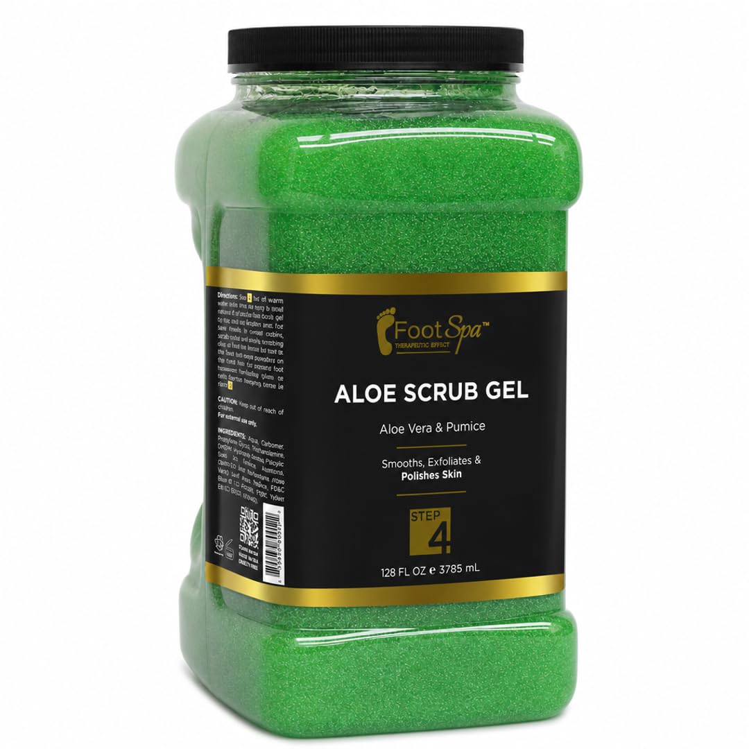 FOOT SPA Exfoliating Scrub Gel - Multi-Purpose Professional & Family Skincare Exfoliator | Pro-Grade Renewal, Zero Irritation for Visibly Radiant Skin & Lasting Smoothness 128 Oz