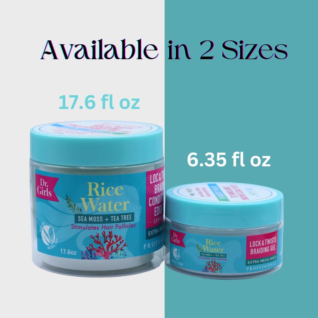 R&B Collection Dr. Girls Braiding conditioning Gel / 24 Hour Hold/Extra Mega Hold/17.6oz (Sea Moss+ Tea Tree)