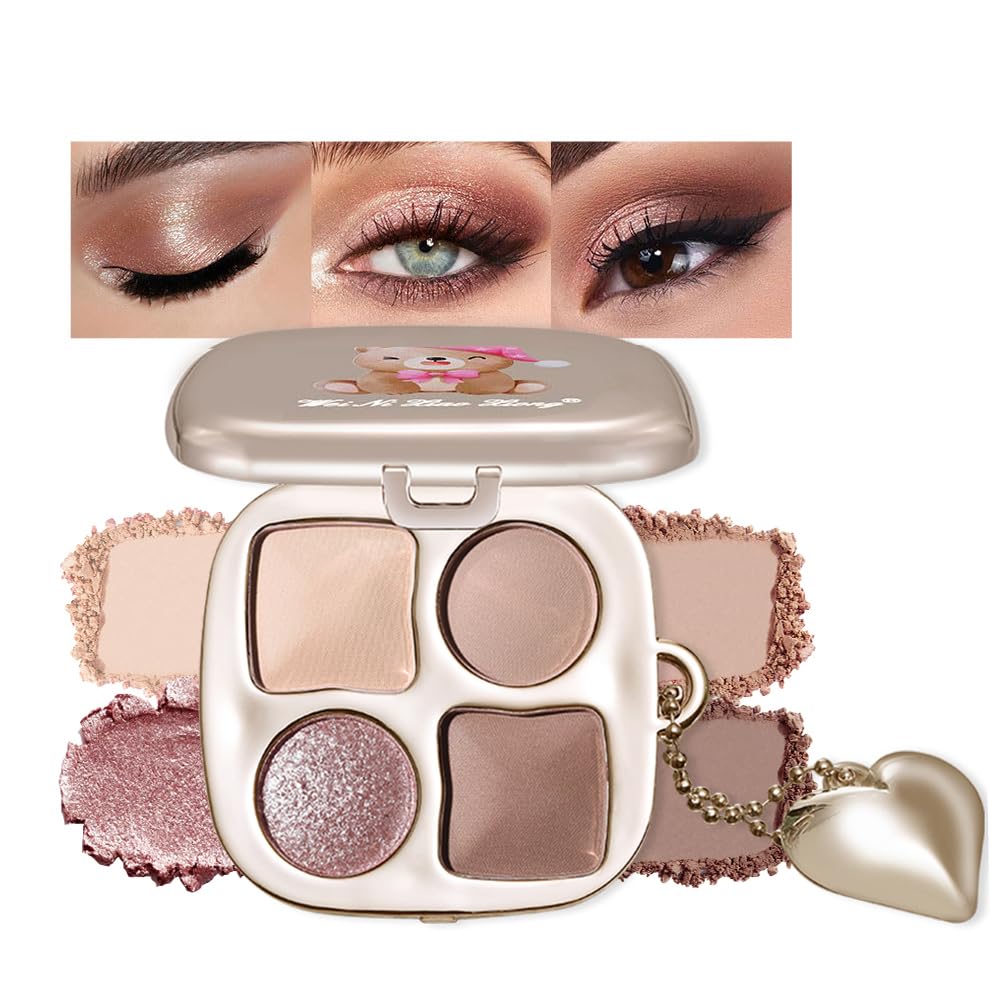 Warm Neutral Nude Eyeshadow Palette - Matte & Shimmer High Pigment | Mini Everyday Makeup with Mirror for All Eye Colors