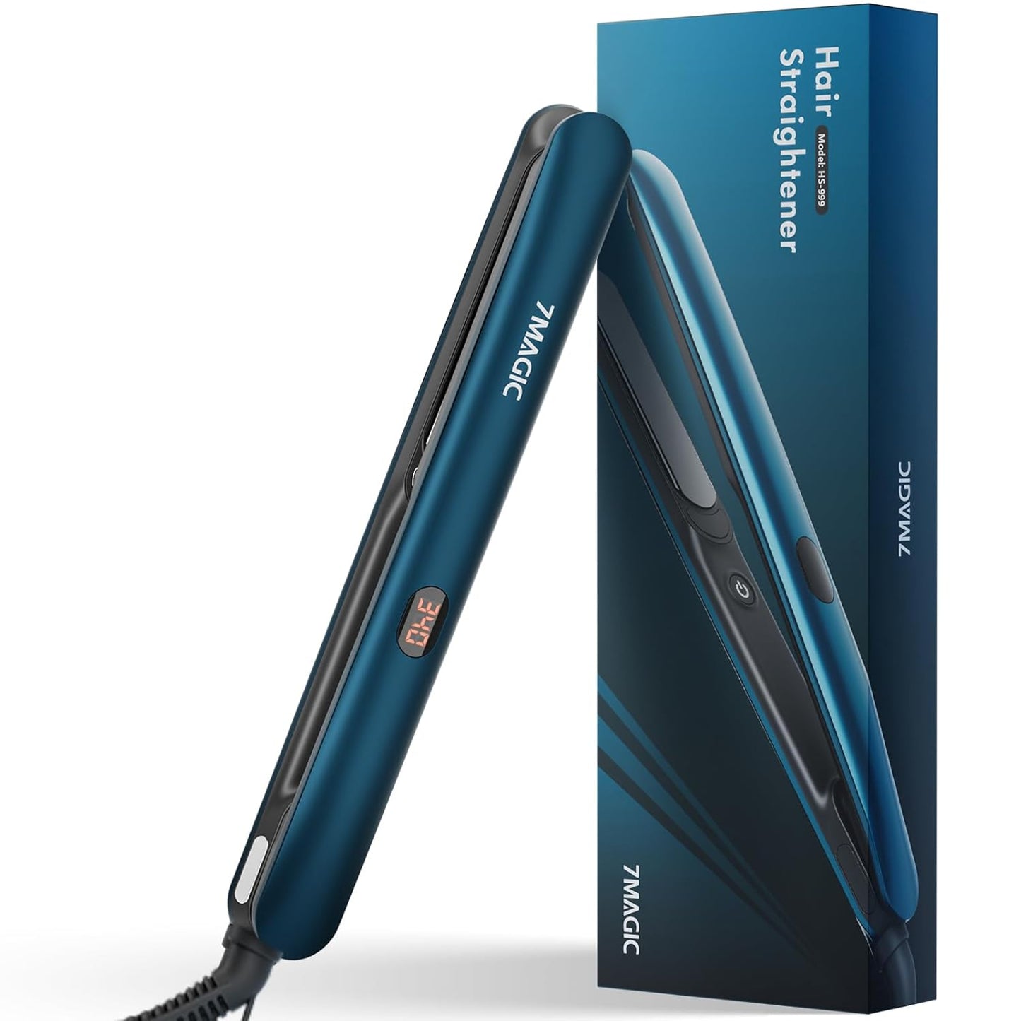 7MAGIC Hair Straightener - 1 Inch Titanium Ceramic Flat Iron | Professional 2-in-1 Styling Tool for Smooth, Shiny Hair