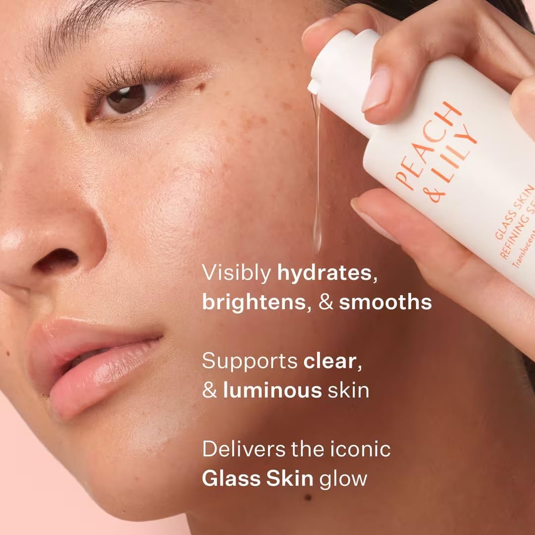 Peach & Lily Glass Skin Refining Serum - Hydrating Hyaluronic Acid & Niacinamide for Sensitive Skin | 1.35 oz, Vegan, Korean Beauty