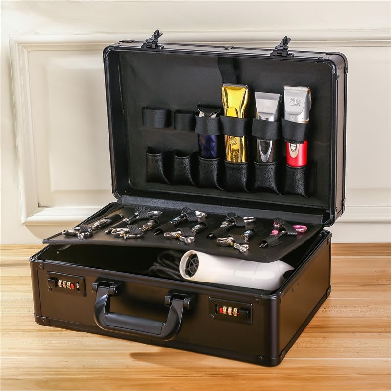 Professional Barber Supplies Case - Portable Travel Carrying Case for Hair Stylists & Pet Groomers | Large Capacity, Multi-Space Design