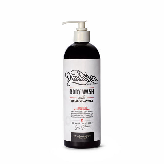 DandyMen Men's Body Wash - Tobacco Vanilla - Deep Cleansing Shower Gel with Vitamin B5 - Hydrating Daily Wash, 16 oz, 1-Pack
