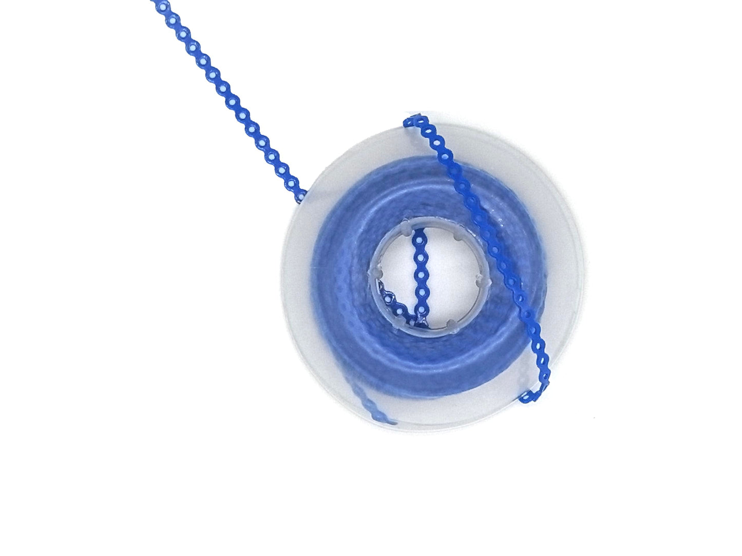 4 Pcs Dental Orthodontic Elastic Chain Power Chains Brace Orthodontic Spool Elastic Rubber Band for Teeth Braces,15ft/Roll (Sky blue+Royal blue+Orange+Black, Closed)