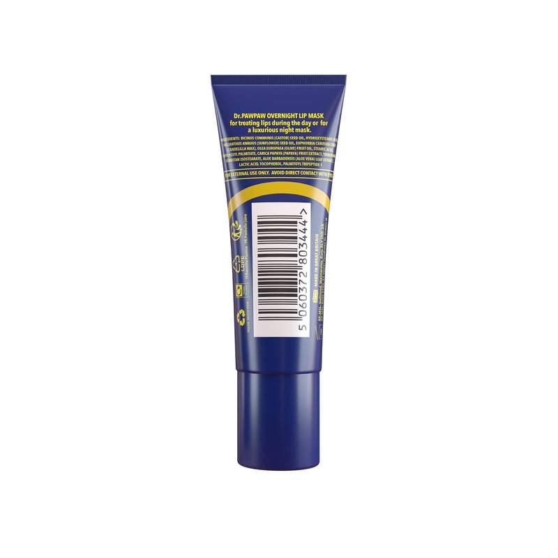 Dr. PawPaw Multipurpose Overnight Lip Mask - Lip Sleeping Mask with Peptides - Natural Lip Moisturizer for Plumper Lip - Cruelty Free - 0.84 oz