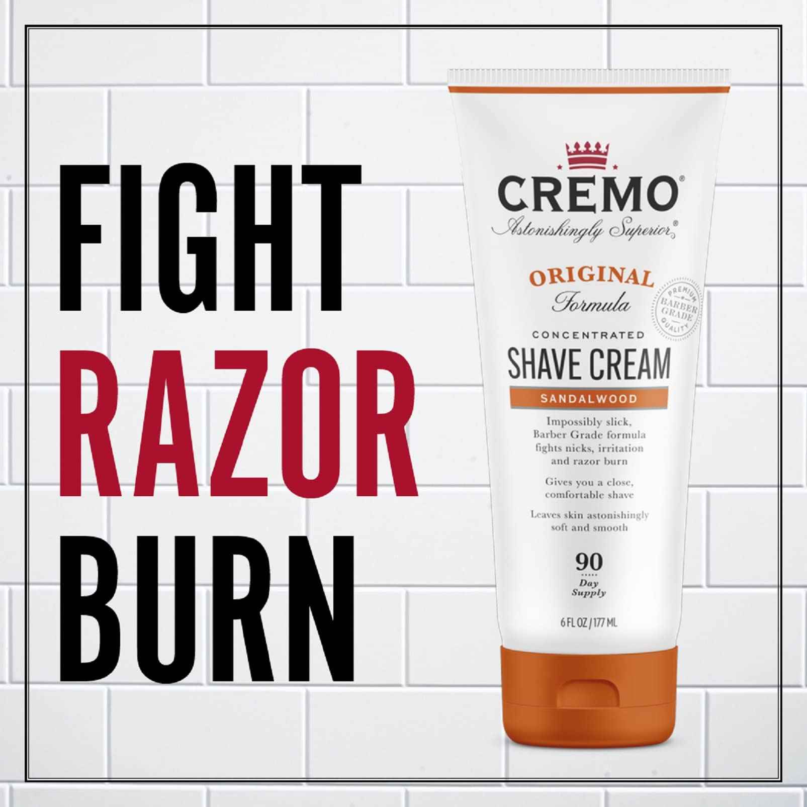 Cremo Barber Grade Sage & Citrus and Sandalwood Shave Creams, Ultra-Slick Shaving Cream for Men Fights Nicks Cuts and Razor Burn, 2 x 6 Fl Oz