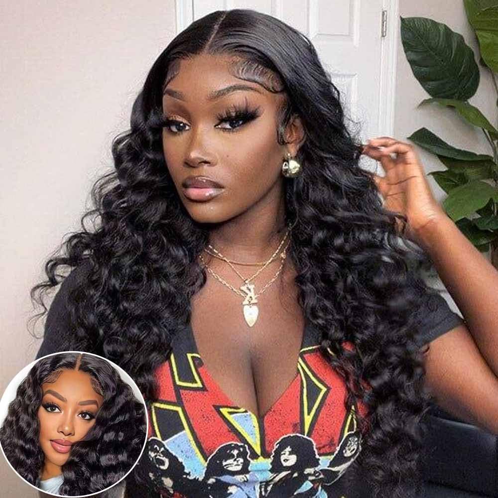 QTHAIR 18A Loose Deep Wave Lace Closure - 4x4 Brazilian Human Hair, Pre-Plucked, 14" with Baby Hair