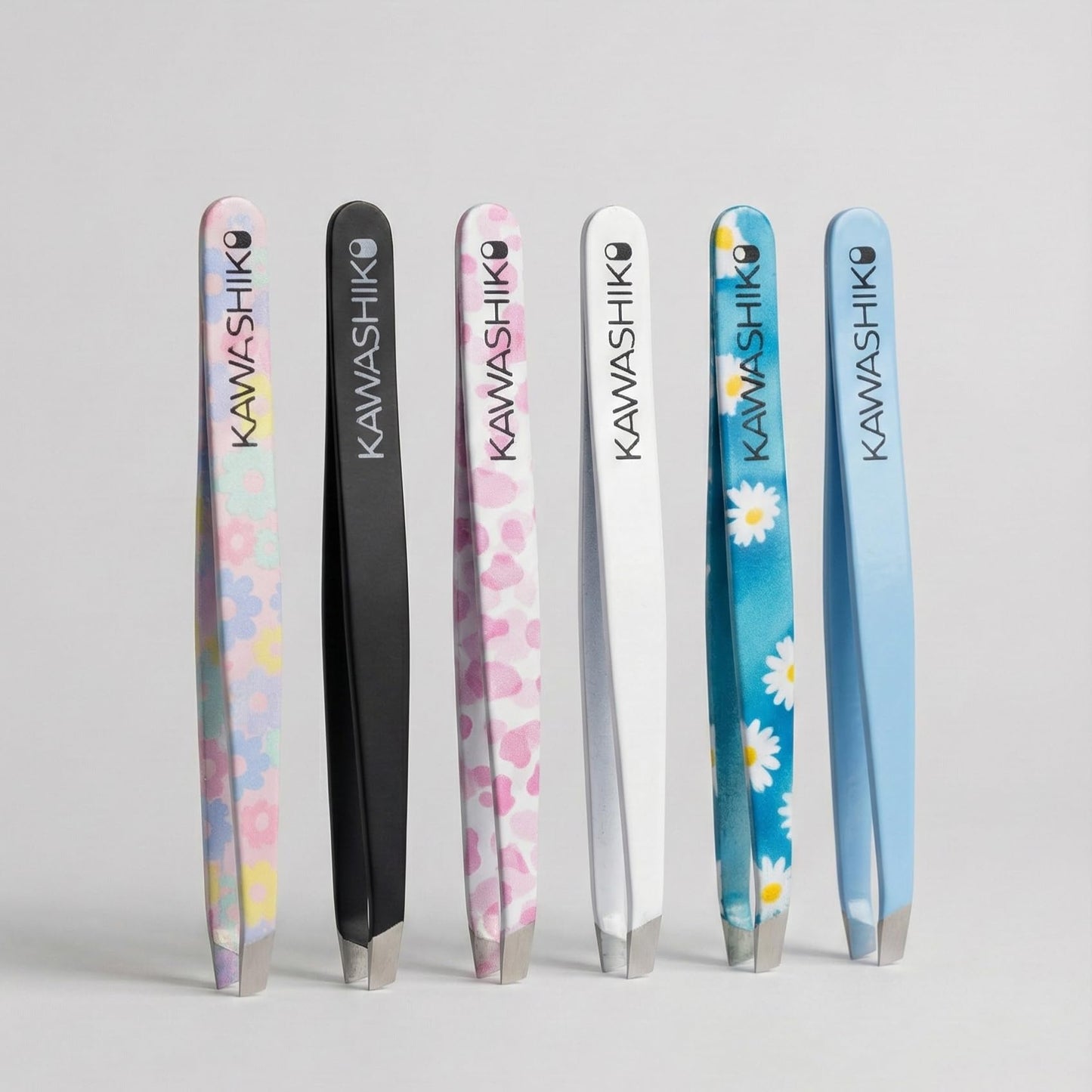 KAWASHIKI Hand-Sharpened Slant Tweezers | Ultra-Precision 25-Degree Angle for Eyebrow Shaping & Facial Hair Removal, Professional Stainless Steel for Women & Men (Sakura Breeze)