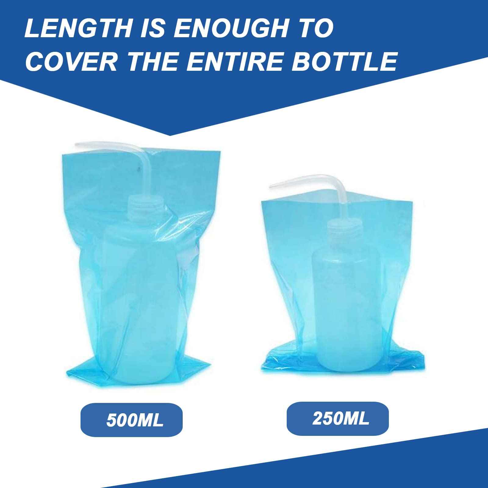 Gakonp 250pcs Tattoo Bottles Bags with 2pcs Wash Bottles 250ml Disposable Squeeze Watering Tool Sleeves for Tattoo Supplies