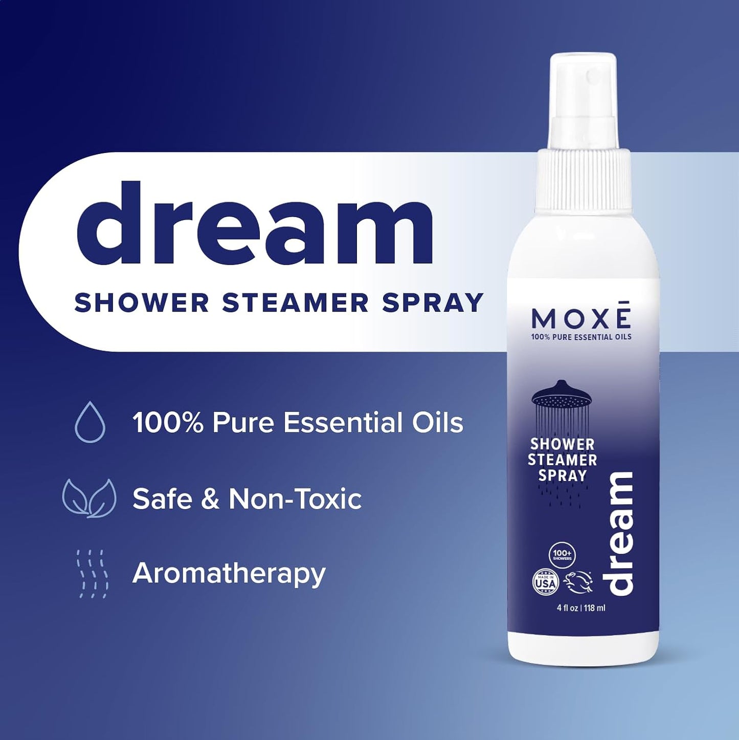 Dream Lavender & Chamomile Shower Steamer Spray - 100% Natural Essential Oils for Bath Relaxation | 4 Ounces (2 Pack)