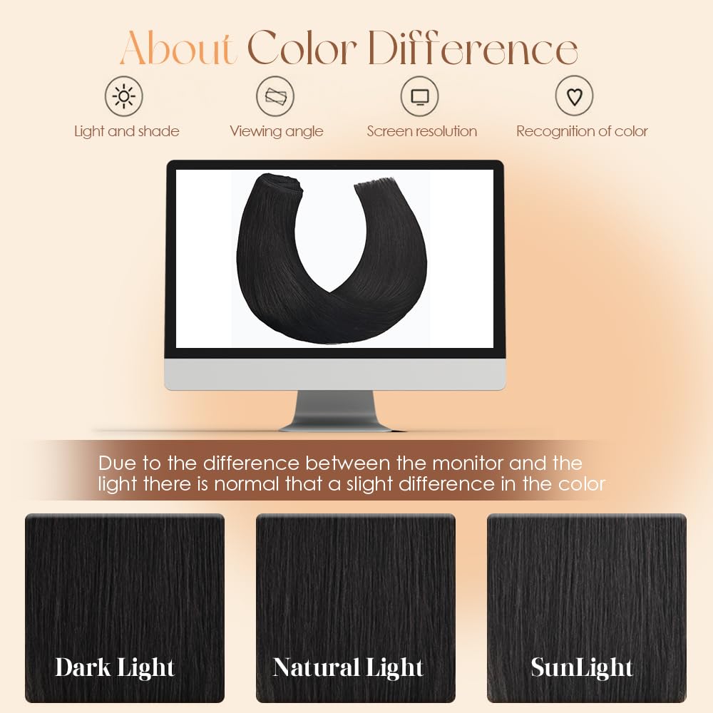 Clip in Hair Extensions Real Human Hair 18 Inch 110g Invisible Seamless Human Hair Clip in Extensions for Women 7pcs Per Set with Double Weft 1B Natural Color