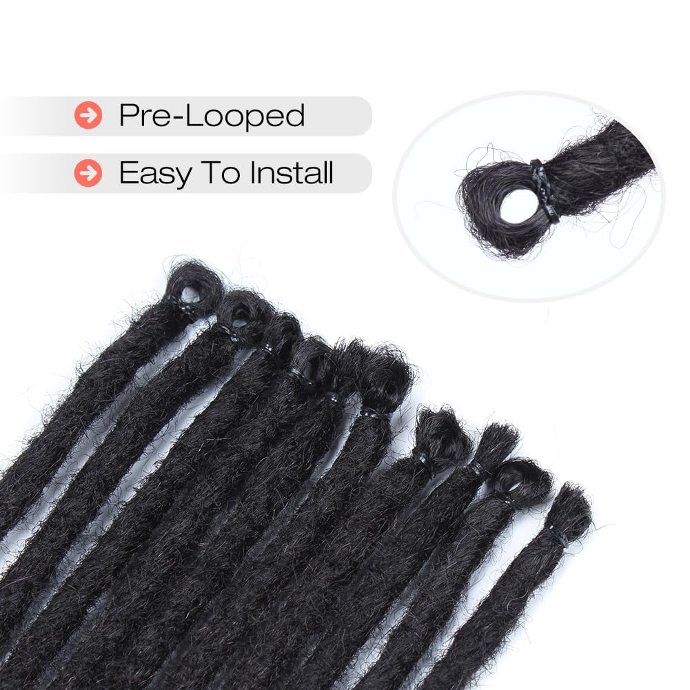 Kraler 24-Inch Ombre Black to Grey Dreadlock Extensions - 40 Strands Thick Synthetic Hair for Hip Hop Style | 1cm Width