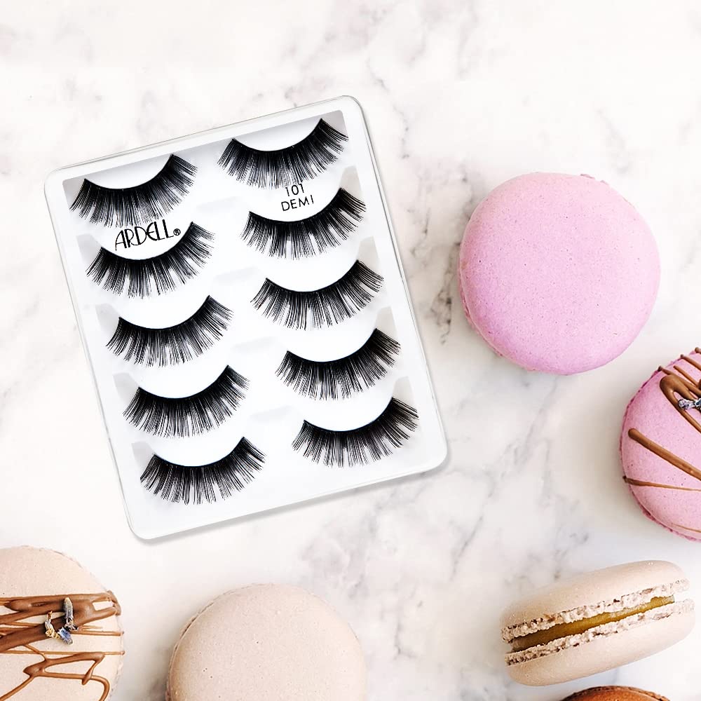Ardell Natural False Eyelashes 101 Demi Black - Soft & Lightweight, Eye-Lifting Effect, Reusable Strip Lashes for Everyday Wear, 5 Pairs x 2 Pack