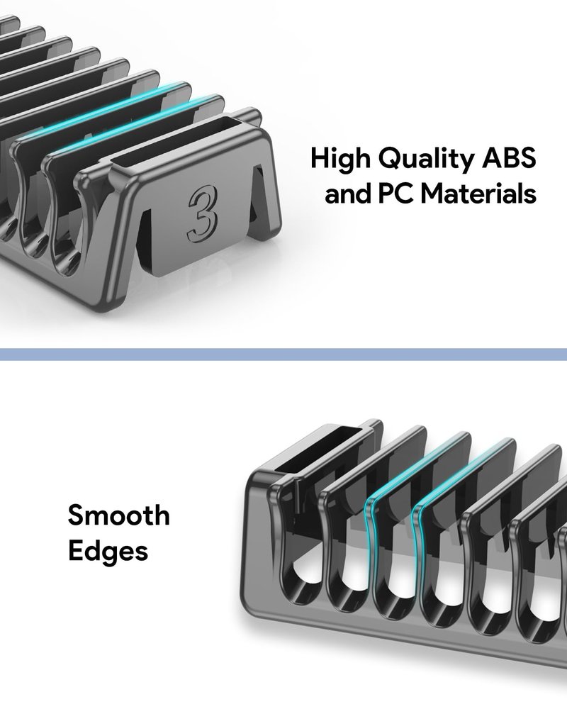 Double-Sided Guard Combs Compatible with O Blade QP2724 QP2520 QP2530 QP2620 QP2630 Pro 360 Series Facial Hair Clippers Beard Trimmer, 4 Combs of 1/2/3/5 mm Attachments Kit