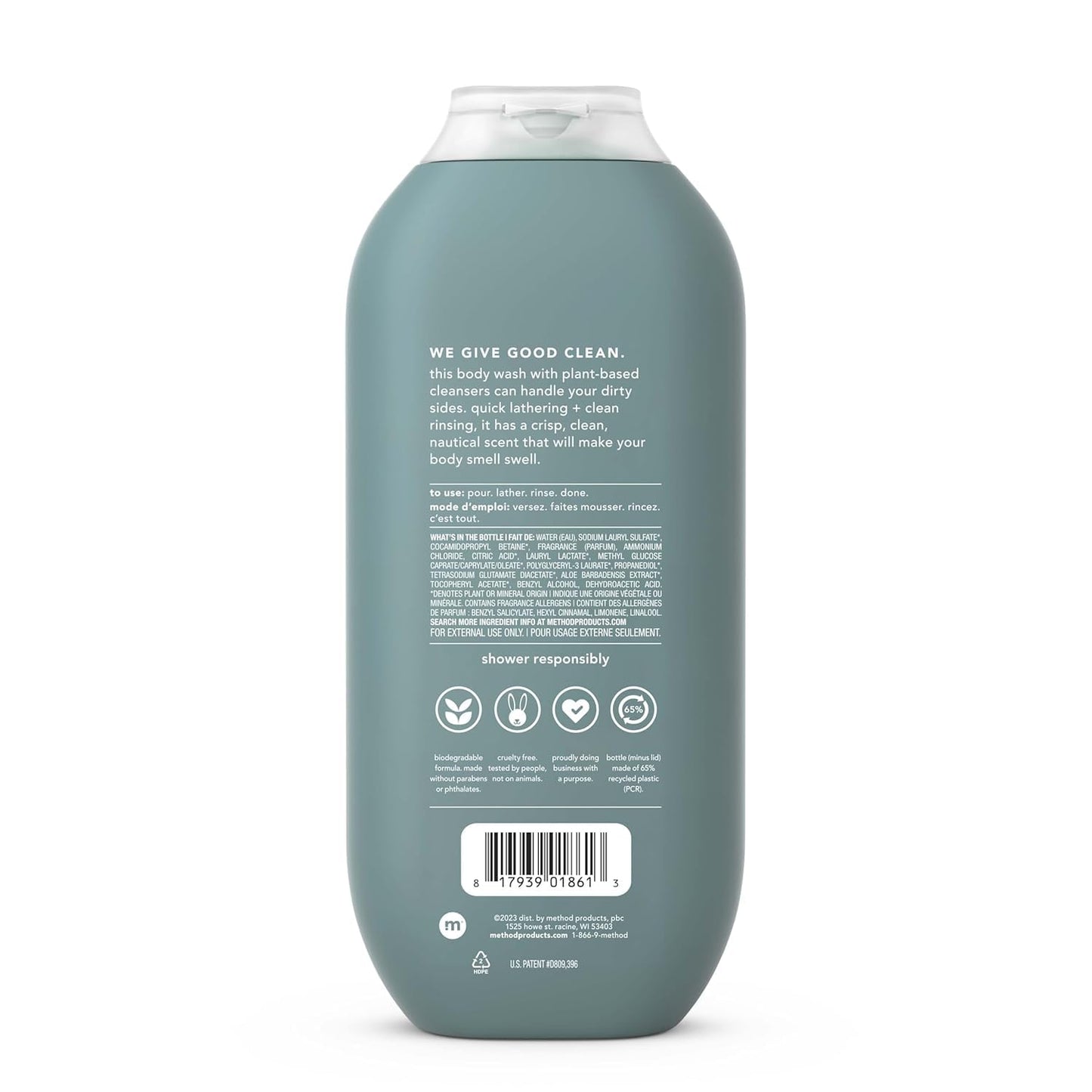Method Men Body Wash, Juniper + Sage, Paraben and Phthalate Free, 18 fl oz (Pack of 1)