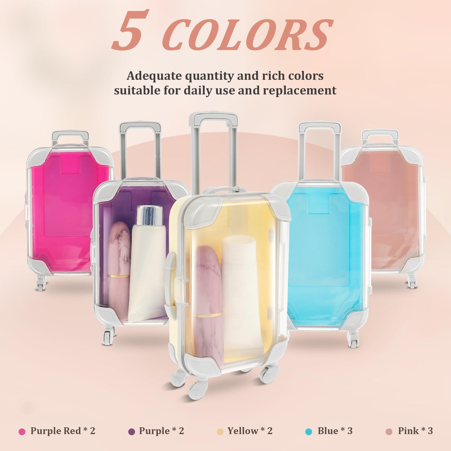 FALESOUL 12 Pack Mini Suitcase Party Favor Box, Luggage Storage Box Empty Candy False Eyelashes Tray Tiny Suitcase, Cute Clear Tiny Packaging Box for Travel Theme Party and Celebrations
