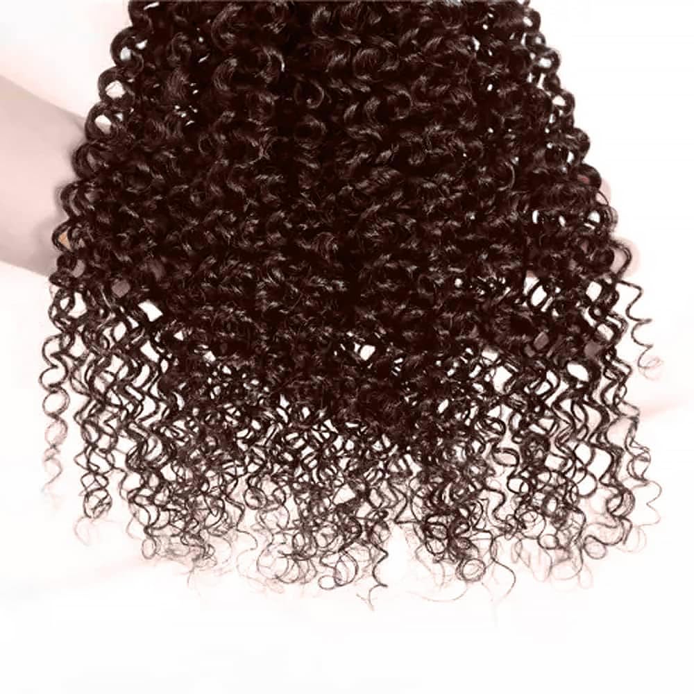 Human Hair Bundles 26 Inch Kinky Curly Wave Single Bundle #4 Chocolate Brown Human Hair Unprocessed Native Virgin Hair 100g Total 1 Extension Wet and Wavy Human Hair Extensions for Women