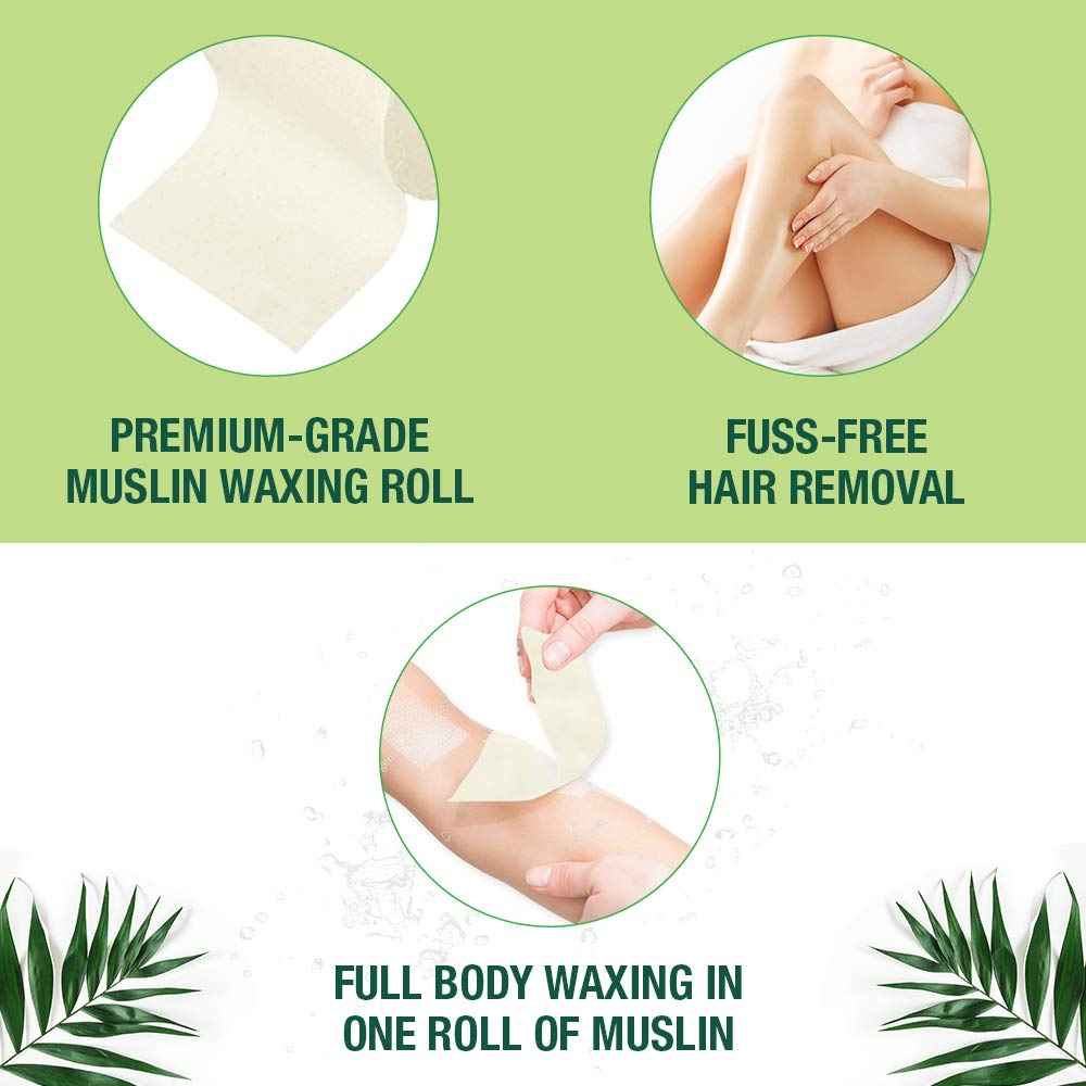 Clean + Easy Muslin Wax Strips – Extra Large Wax Strip Roll for Full Body & Facial Hair Removal, 3.5" x 40 Yards