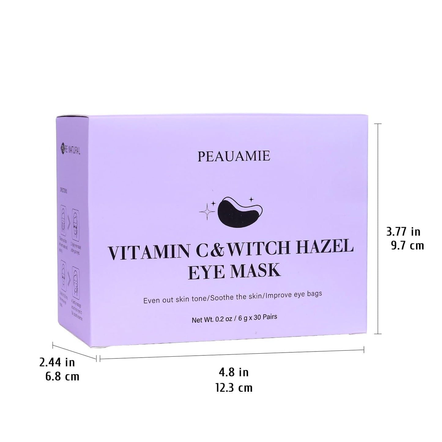 PEAUAMIE Under Eye Patches with Vitamin C and Witch Hazel Eye Mask for Dark Circles and Puffiness,Face Mask Skin Care Products 30 Pairs