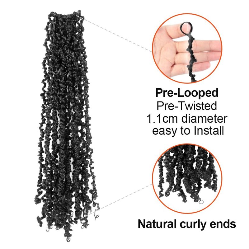 Cisinpo Yanky Twist Crochet Hair 10 Inch 10 Packs Pre-Twisted Natural Black Yankee Twist Mini Passion Twist for Black Women(1B, Total 200 Strands)