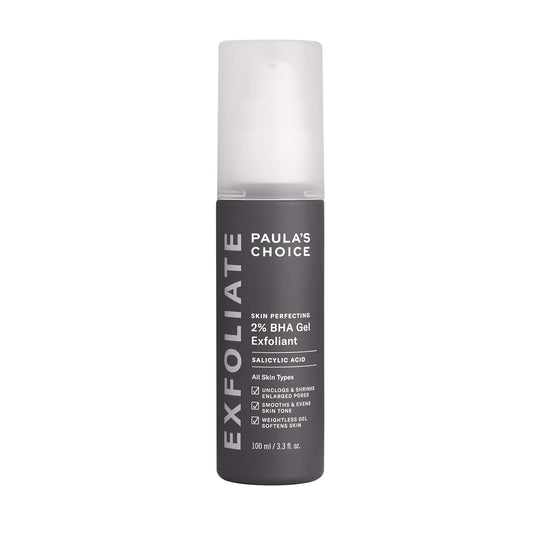 Paula's Choice SKIN PERFECTING 2% BHA Gel Liquid Exfoliant, Salicylic Acid Exfoliant, Facial Exfoliator for Enlarged Pores, Wrinkles & Fine Lines, Blackhead-Prone Skin, Fragrance-Free, 3.3 Fl Oz