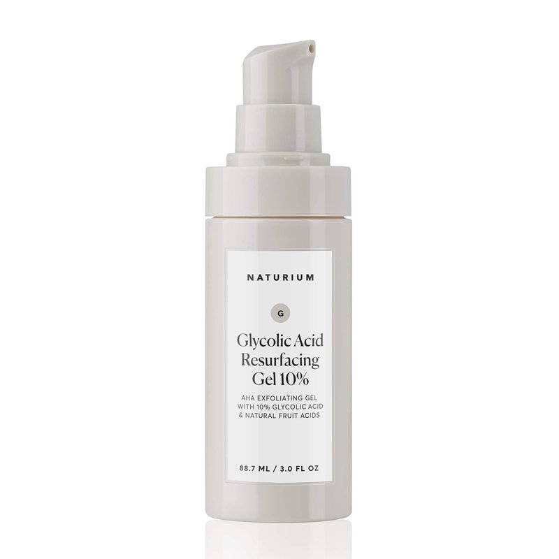 Naturium Glycolic Acid Resurfacing Gel 10%, AHA Exfoliating Gel with Natural Fruit Acids, 3.0 oz