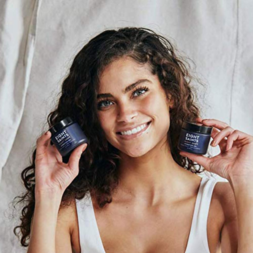 Eight Saints Night Shift Anti-Aging Gel Face Moisturizer, Anti Wrinkle Night Cream Gel For Face To Reduce Fine Lines and Wrinkles, with Peptides, Vitamin C, and Aloe Vera, 2 Ounces