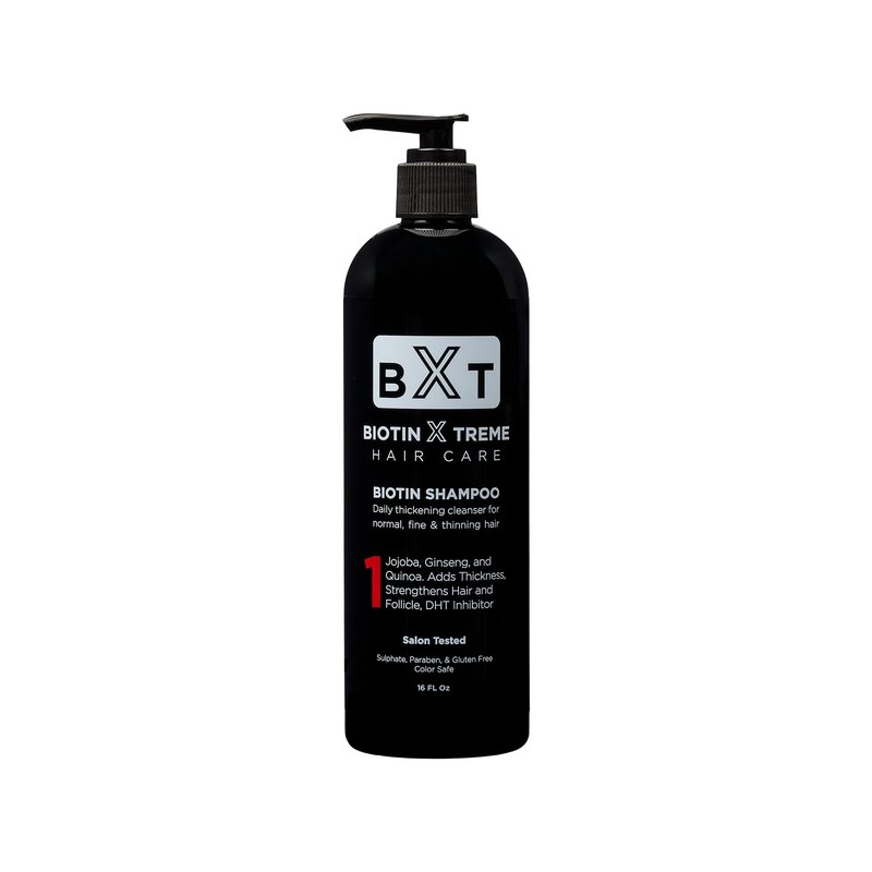 Biotin X Treme Hair Natural Shampoo for Hair Loss & Thinning Hair - Color-Safe, DHT Blocker, Sulfate-Free, Paraben-Free - For Men & Women - Promotes Hair Growth, Strengthens, and Thickens - 16 oz