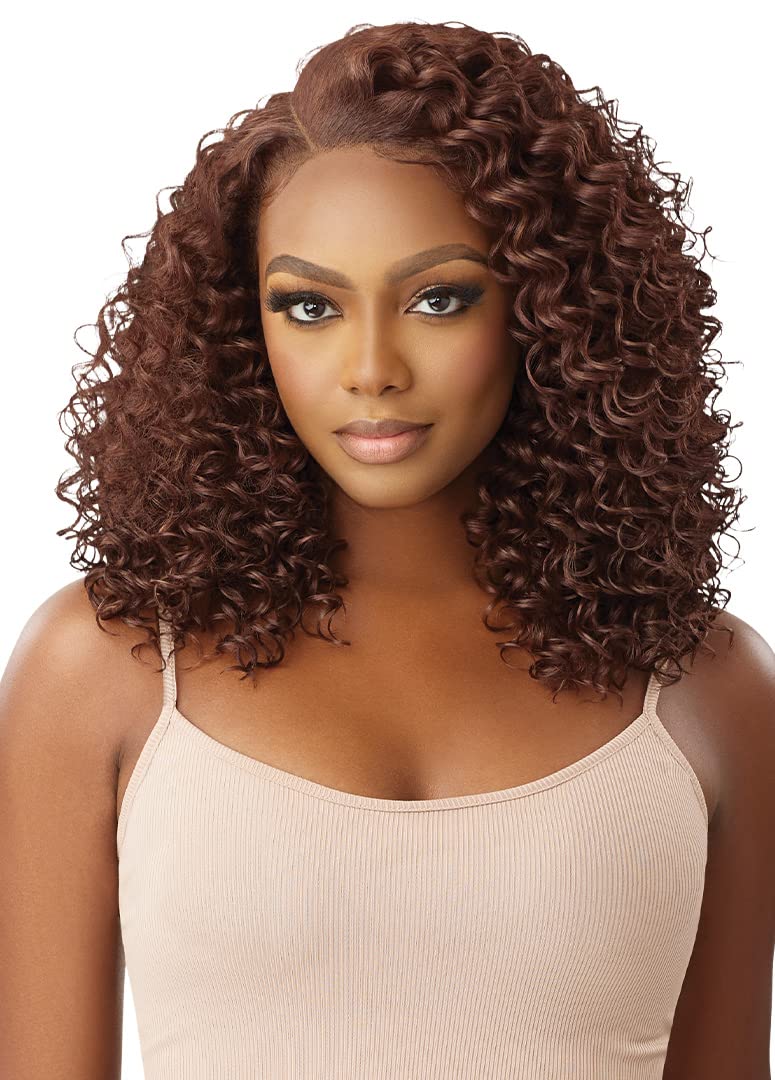 Outre Perfect Hairline 13x4 HD Lace Front Wig DOMINICA 16" (3drff ginger mahogany)
