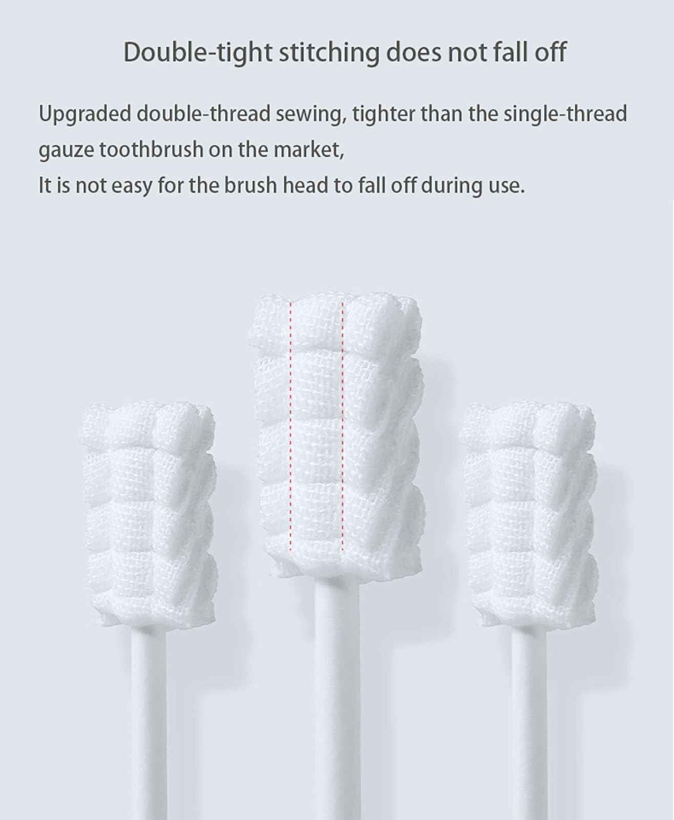 YUDNLIB 96PCS Baby Tongue Cleaner, Disposable Baby Toothbrush Soft Gauze Oral Cleaning Stick Infant Mouth Cleaner for 0-36 Months Newborn Dental Care