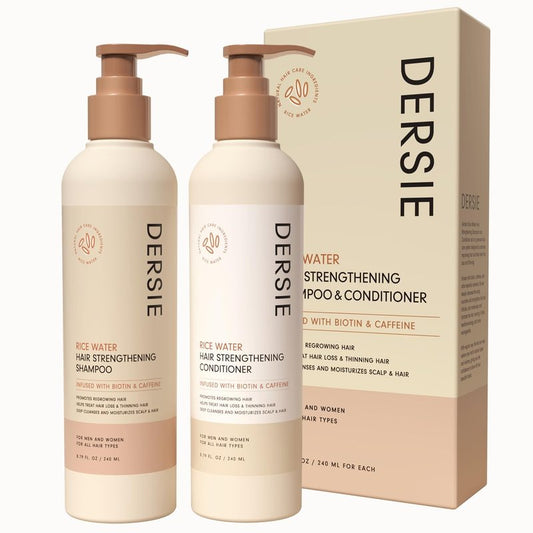 Rice Water Hair Growth Shampoo and Conditioner: Hair Growth Shampoo and Conditioner Infused with Biotin and Caffeine for Thinning Hair (Rice Water Shampoo & Conditioner)