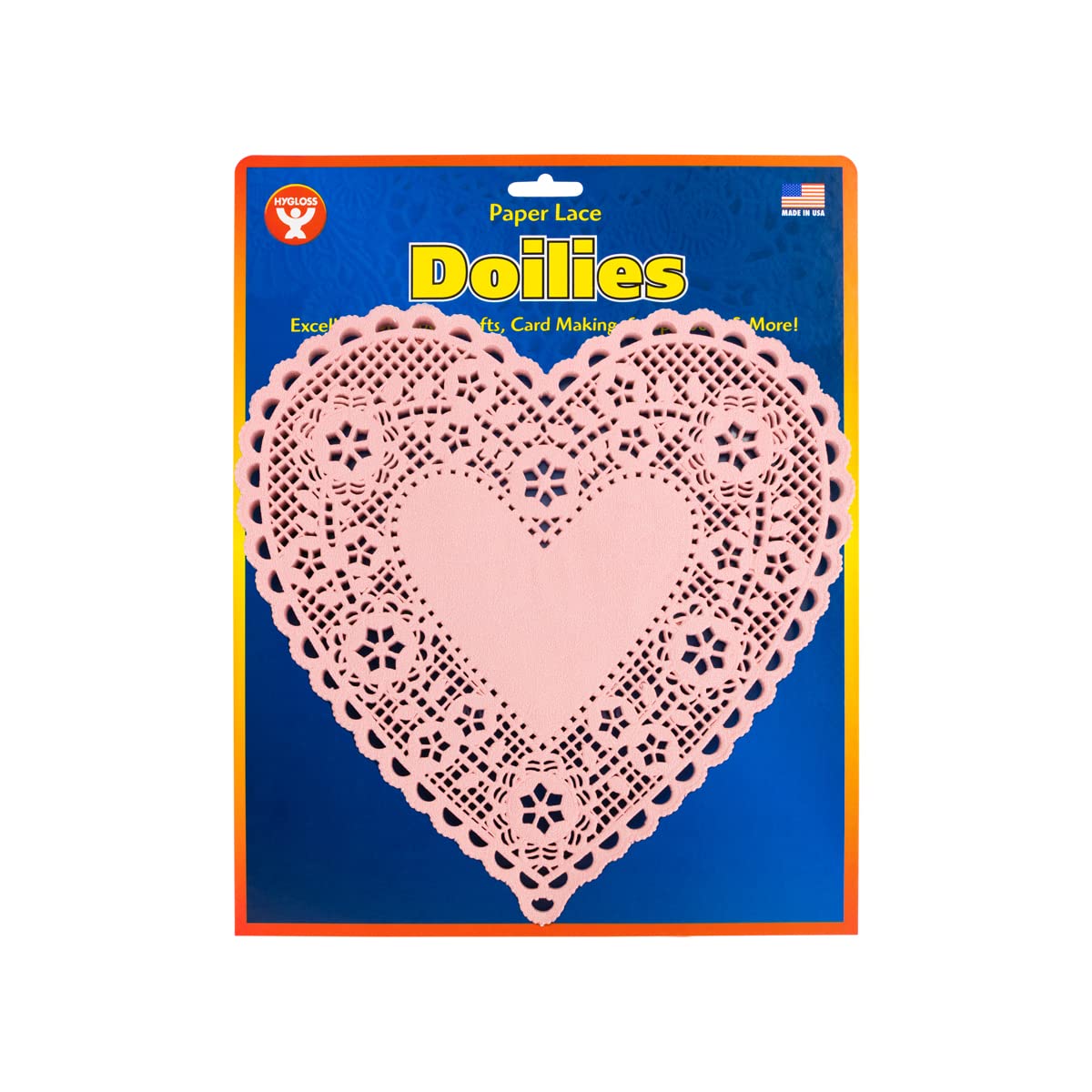 Hygloss Heart Doilies - 18 Pcs -8-Inch Pink Paper Heart Shaped Doilies for Valentines Crafts, Table Settings - Ideal for Valentine Doily, Paper Heart Doily Projects