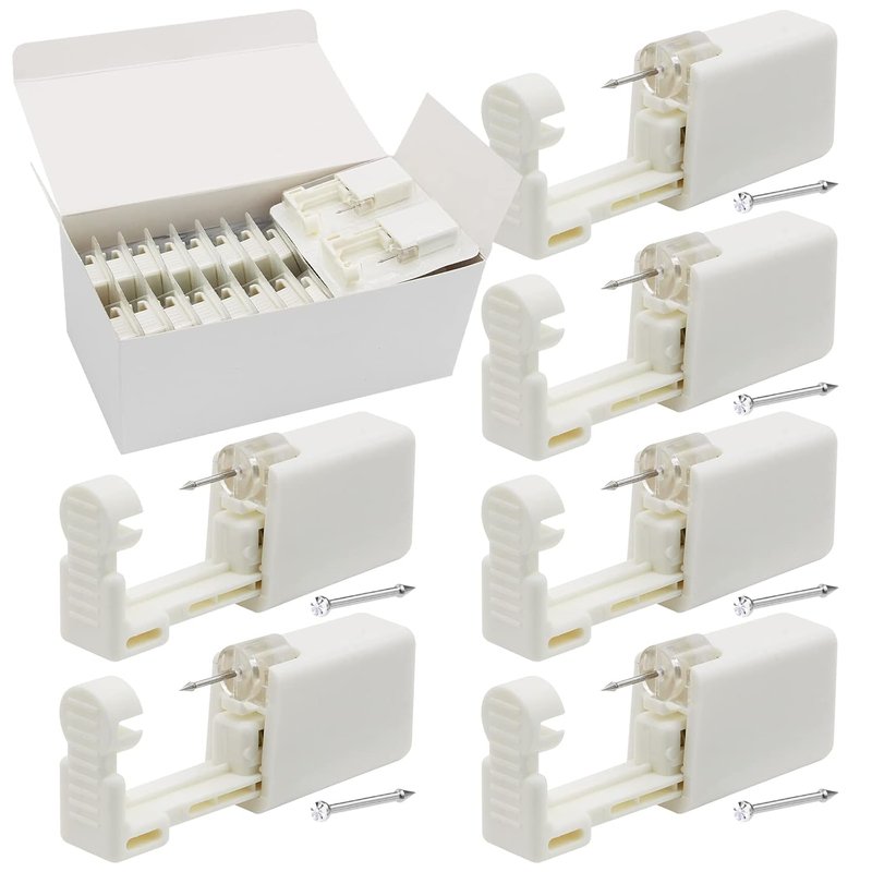 Nose Piercing Gun Kit - 24 Pcs Disposable Gun with Built-in Nose Stud for Easy Piercing
