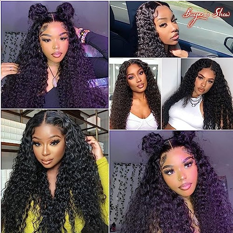 Wear and go Glueless Wig for Beginners 200% Density Glueless Wigs Human Hair Pre Plucked Water Wave Lace Front Wigs Human Hair No Glue Upgraded Ready to Wear Wigs 18 Inch
