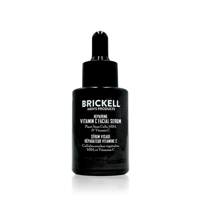 Brickell Men's Anti Aging Serum For Face, Repairing Night Facial Serum for Men, With Vitamin C, Hyaluronic Acid, and Green Tea to Diminish Wrinkles and Reduce Redness, 1 Ounce, Unscented