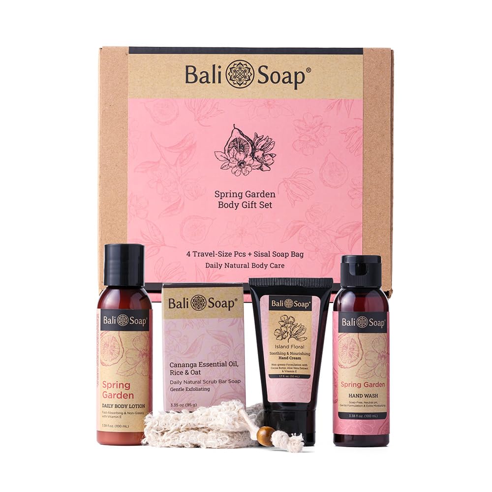 Bali Soap Spring Garden Gift Set, 5-Piece, Travel Size