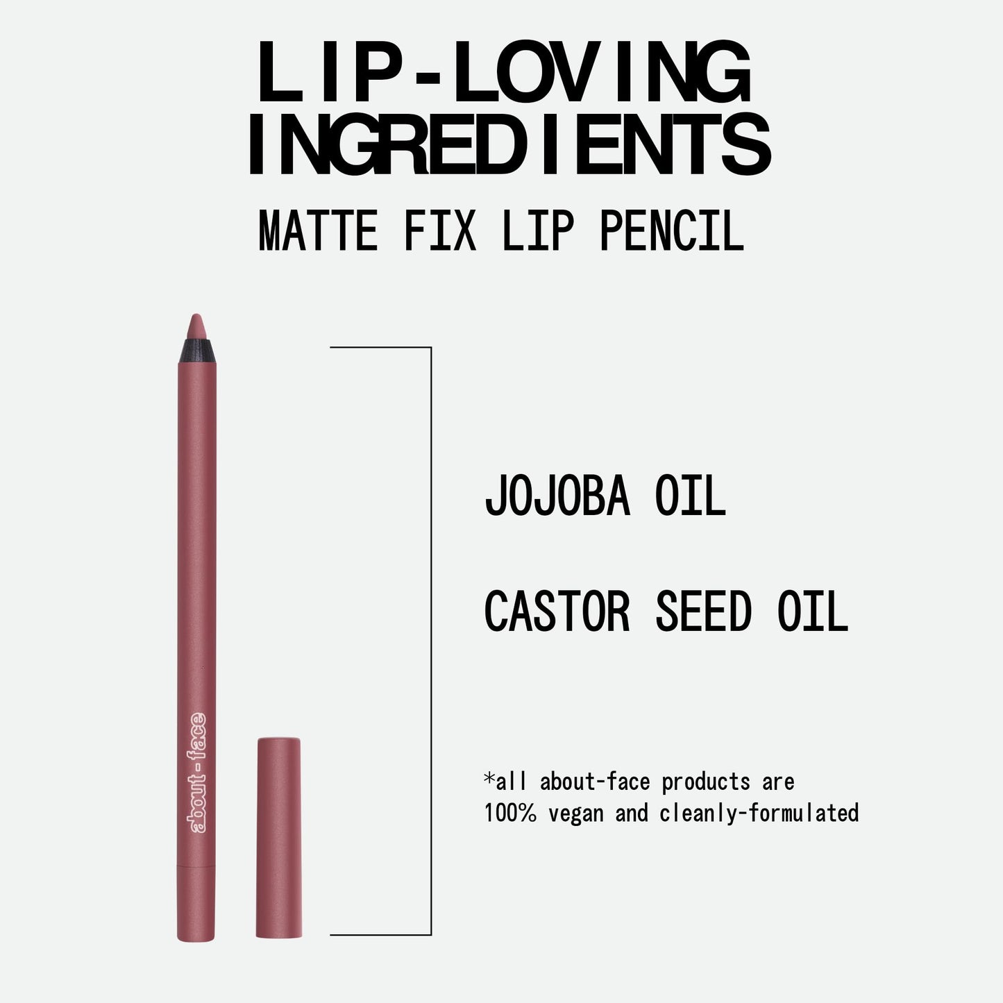 about-face Matte Fix Lip Pencil False Alarm – Long-Wear, Creamy Matte Lip Liner with Hyaluronic Acid & Vitamins C & E – Vegan, Cruelty-Free, Clean Beauty – 0.042 oz (Terracotta Rose)